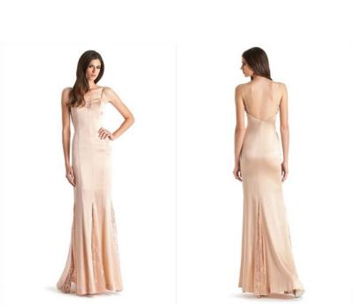 China Drain Back Sexy Fashion Formal Evening Dresses , Silk Long Dress Clothes for sale