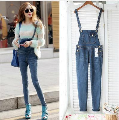 China Casual Womens Fashion Overalls , Spring Fashion Ladies Jeans Sexy Skinny Denim Pants for sale