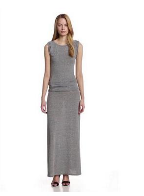 China Gray Fashion Ladies Casual Dresses ，Stylish Cotton Floor Length Girl Dresses for sale