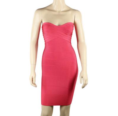 China Wipes Bosom Strapless Bandage Midi Dress Bodycon , Evening Cocktail Party Dress for sale