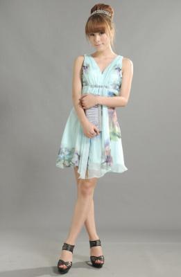 China Fashion Chiffon Girls' Sexy Sleeveless Party Dress , Casual Dresses For Juniors for sale