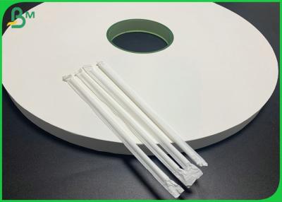 China Smoothness 53mm 28gsm White Kraft Paper For Plastic Straw Wrapping for sale