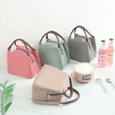 China Eco Friendly Recycled Food Insulated Cotton Cooler Bag With Top Zipper For Food for sale