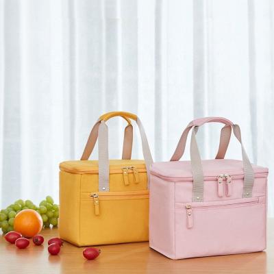 China BSCI Factory Mom Office Waterproof Student Thickened Aluminum Foil Lunch Box Handbag Waterproof Heat Insulation Nylon Cooler Bag for sale