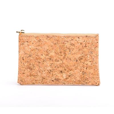 China 2021 Fashion Eco-friendly Fashion Cork Cosmetic Bag Material With Zipper for sale