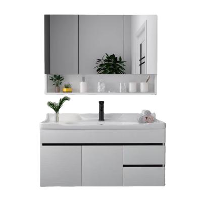 China Modern Toilet Bathroom Cabinet Wash Basin Cabinet Combined Single Mirror Cabinet for sale