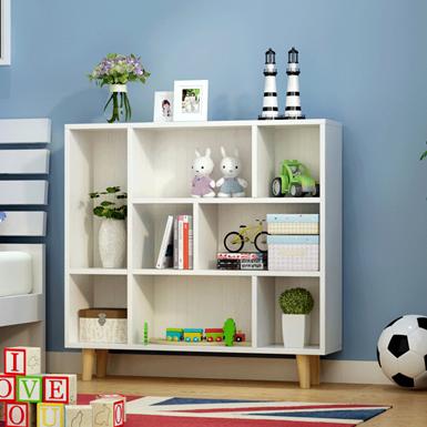 China Cheap Chinese Factory Wholesale Morden Kids Cube Bookcase White Wooden Book Shelves for sale