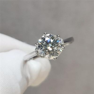 China CLASSIC White 18K Gold Carat 8mm Grade D Color Moissanite Love Crown Wedding Ring Diamond Test Past Excellent Cut 2 Best For Women for sale