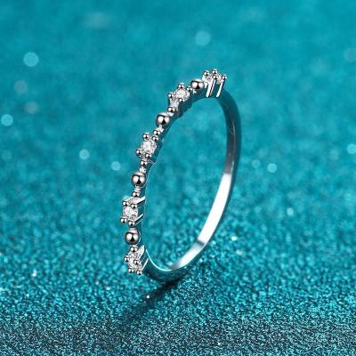 China Excellent Original Silver Cut 0.1 925 Carat Diamond Test Past D Color Moissanite Ring Gemstone Jewelry CLASSIC for sale