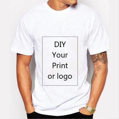 China Printed Anti-Wrinkle Mens Cotton Round Neck T-Shirt With Size Customizable Logo for sale