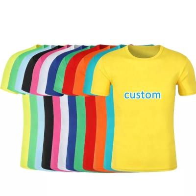 China Custom Made High Quality Soft Anti-Wrinkle Men's Solid Color Summer Round Neck T-shirt Round Neck T-shirt Polyester Short Sleeves for sale