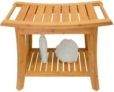 China Modern Combohome Bamboo Wood Stool and Bench for Corner Shower and Bathroom 14 Inch Easy to Assembly for sale