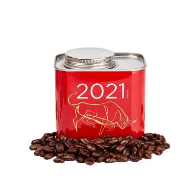 China Food Factory Customize OEM New Red Big Lid 150g Coffee Tin Can For Coffee Bean Packaging for sale