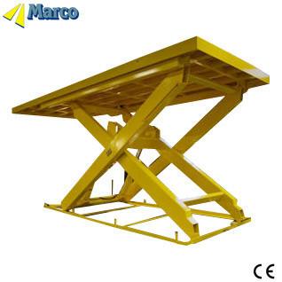 China 19 Ton Marco Single Scissor Lift Table with Stationary Running Mode and CE Approved for sale