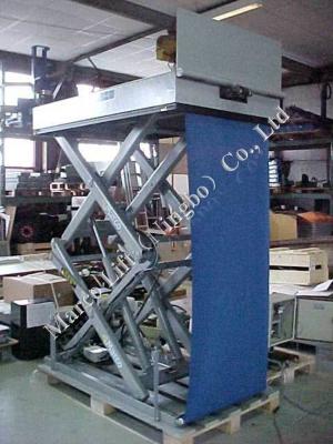 China CE Certified Customizable Marco High Scissor Lift Table with Loading Flap and Curtain for sale