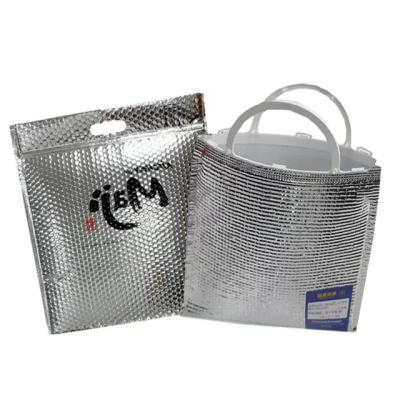 China Customized Cheap Portable Waterproof Aluminum Foil Liner Insulation Bag Fruit Fresh-keeping Thermal Ice Cream Cooler Bag for sale