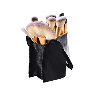 China Vintage Travel Makeup Brush Holder Cosmetic Storage Bags Folding Table Organizer Make Up Tools Storage Makeup Holder Mesh Bag for sale