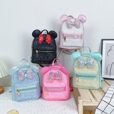 China Cute Newest Fashinable Mini Sequins Bowknot Ears Girls Tote Bag School Backpack Kids School Bag Children Toddler School Bags Casual Backpack girl for sale