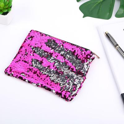 China Multifunctional Case Stunning Sequin Pencil Case Girl's Pencil Case Zipper Stationery Case Pencil Pouch Storage Makeup Bag for sale