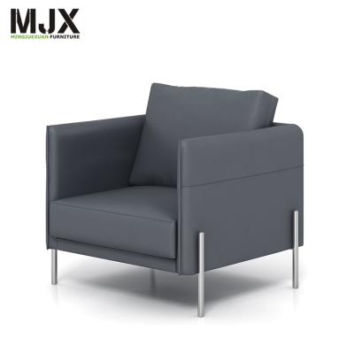 China Convertible Modern Peep Frame 3 Seater Sofa Office Room Furniture Solid Wood Leather Sofa for sale