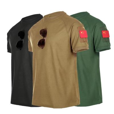 China Anti-Wrinkle Men's Quick Dry 100% Polyester Summer Army T-Shirts Plains Custom Print Man O-Neck Shorts Sleeved T-Shirt Plus Size military size tee for sale