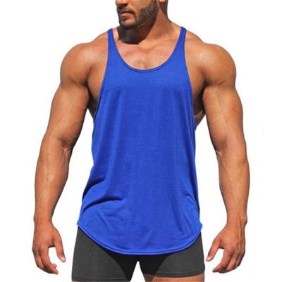 China QUICK DRY Solid Color Men's Sports Invest Slim Pure Cotton Bodybuilding Tape I-back Suspender Shirt Gym Clothing for sale