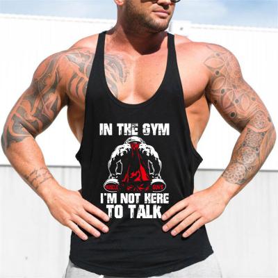 China Fashion Back Stringer Clothing Bodybuilding Singlets Fitness Sleeveless Muscle Vest Tank Top Workout Sports Shirt Men QUICK DRY Gym for sale