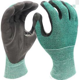 China La PU hecha punto indicador coloreada multi del nilón de las manoplas 18 de los guantes protectores del PPE sumergió Dmf en venta