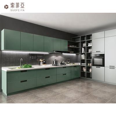 China Suofeiya Clean Easy 2021 New Designs Sample Modern Cupboard Cabinet Buffet Kitchen Furniture for sale