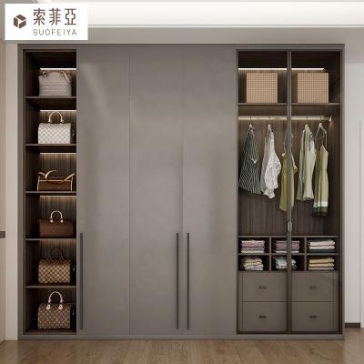 China Bedroom Aluminum Frame Door Closet Organizer (Waist) Adjustable Clothes Wardrobe Glass Hanging Design Pictures for sale