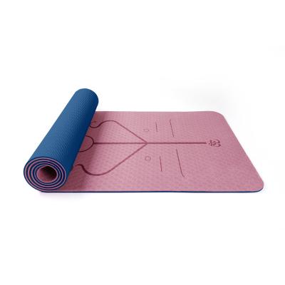 China Tape Customized Tape Wholesale Widened Line 8mm Thickened 80cm Yoga Mat Double Layer Two Color Yoga Mat for sale