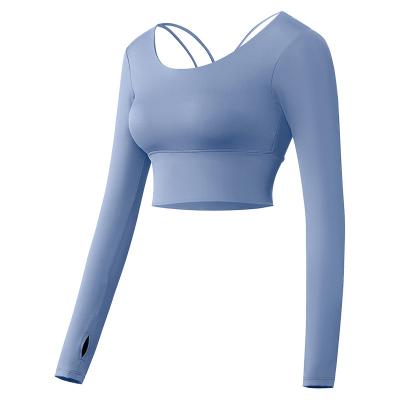 China Breathable Made In China High Quality Long Sleeve Tight Yoga Top for sale