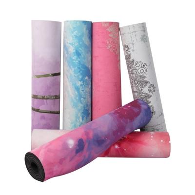 China High Quality Custom Made Eco Friendly Yoga Extra Size 80cm Fitness Microfiber Tape Suede Yoga Mat for sale