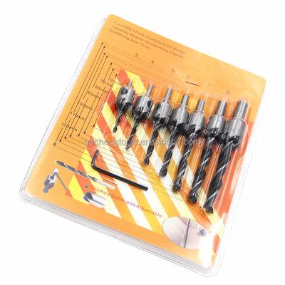 China 7pcs Wood Drilling Screws Guide Countersink Bit Countersink Screw Wood Drilling Machine for sale