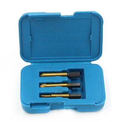 China 3pc 1# 2# 3# HSS4241 Titanium Damaged Screw Stripped Head Extractor Broken Remover Screw Kit Set 50mm for sale