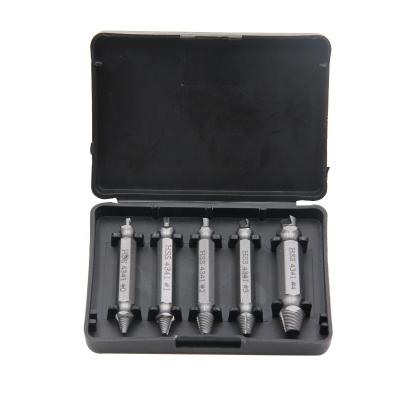 China Remove Damaged Screw And Broken Bolt 5Pcs 43410-4# HSS Double Side Stud Screw Extractor Remover Remover Drill Bits Broken Set for sale