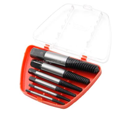 China Carbon Steel 6pc1-6# Broken Thread End Tap Puller Broken Thread Screw Extractor Set for sale