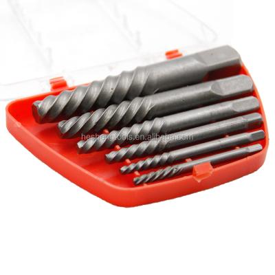 China Carbon Steel 6pc Thread Screw Puller Coarse Broken End Tap End Broken Thread Screw Extractor Set for sale