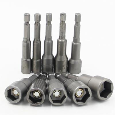 China Carbon Steel Hex Handle Conversion Magnetic Bit Socket Wrench Screwdriver 6-15mm1/4 Socket for sale