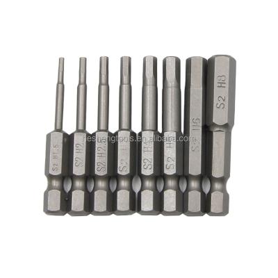 China Hexagon 8PC Screwdriver Head Set Steel Magnetic S2 Screwdriver Head 50mm Long for sale