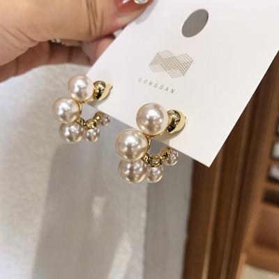 China FASHIONABLE Korean temperament circle alloy pearl fashion simple geometric earrings earrings tend women's ear jewelry for sale