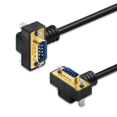 China Gold Plated DB9-pin 90 Elbow Male-to-Male DB9 Serial Cable 9 Pin Male-to-Male Cable DB 9 Angle 90 Degree for sale