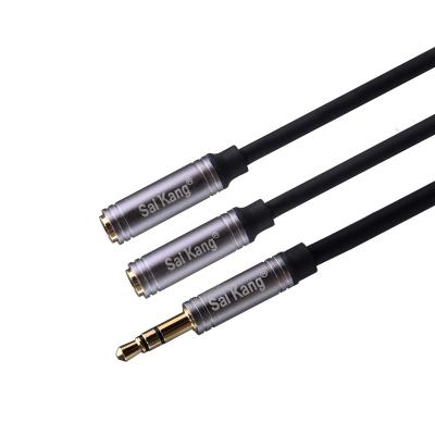 China Best price car earphone Y 3.5mm 1 aux cable. to. Cable 2 Male To Female 3.5 Stereo Audio For Headphone for sale