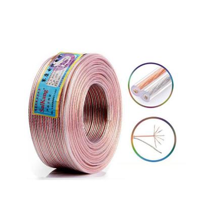 China Oxygen Free Transparent Wire Wrapped Flexible Flat Loudspeaker Cable Soft Wrap For Amplifier Speaker for sale