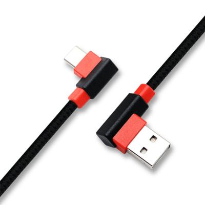 China Type C data transmission 90 degree USB with type-c double-sided charging cable straight angle usb data cable plug usb cable for sale