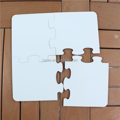 China DIY TOY Unfinished 4 Piece Heat Press A4 Printing DIY Blank Sublimation Wooden MDF Puzzles For Kids for sale