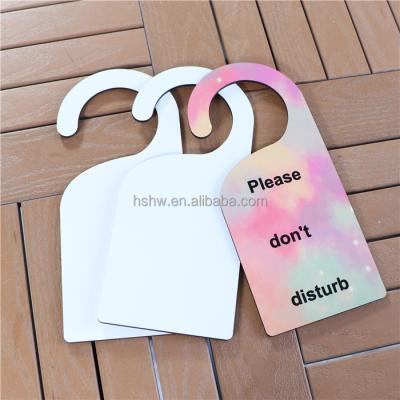 China Door Signs Customized Sublimation Double Side Printing MDF Do Not Disturb Door Hanger Signs for sale