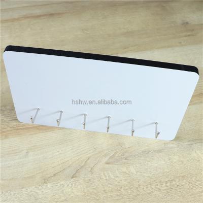 China Clothing Maker Hardboard 6 Hooks MDF Blank Wood Custom Sublimation Key Hangers for sale