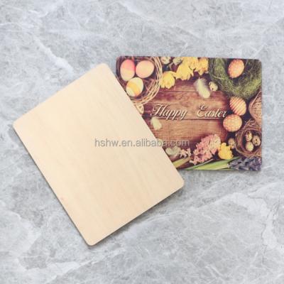 China White Board Sublimation Plywood Place Mat Sustainable Liner Wooden Coaster 20x26cm for sale