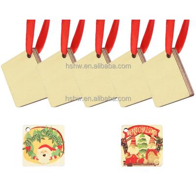 China Unfinished High Quality Custom Printable Chirstmas Decor Double Sided Blank Sublimation Plywood Christmas Tree Hanging Ornaments for sale